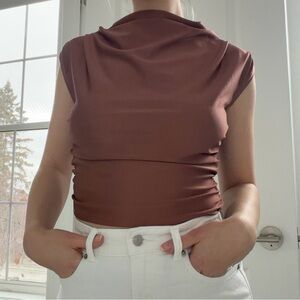 Elegant Brown Sleeveless Top